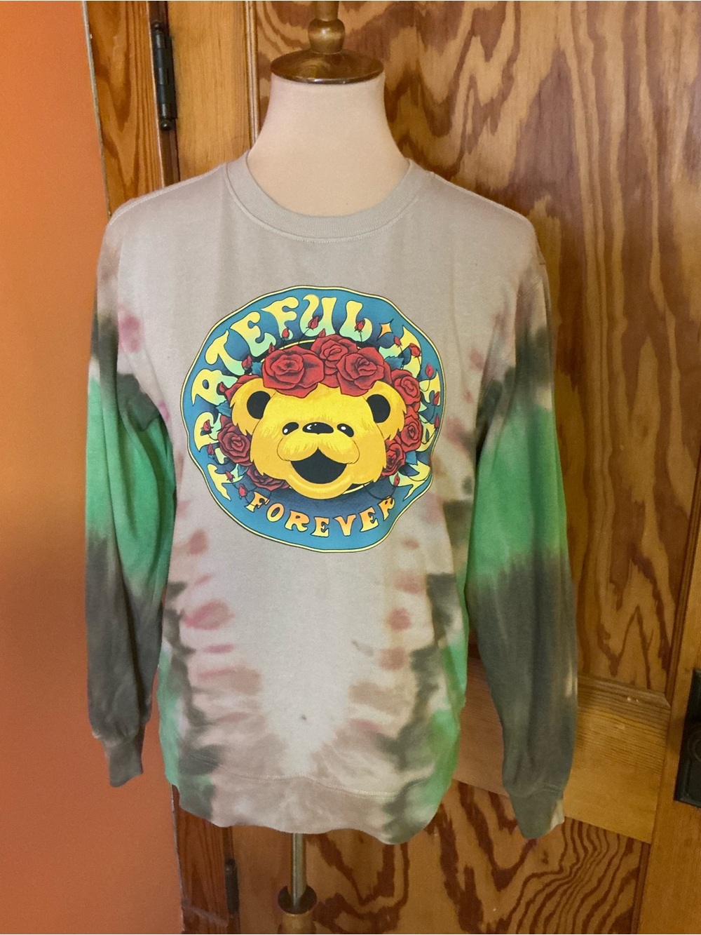 Grateful Dead Bear Forever Tie Dye Sweatshirt Small Roses Graphic Crewneck - Picture 5 of 8